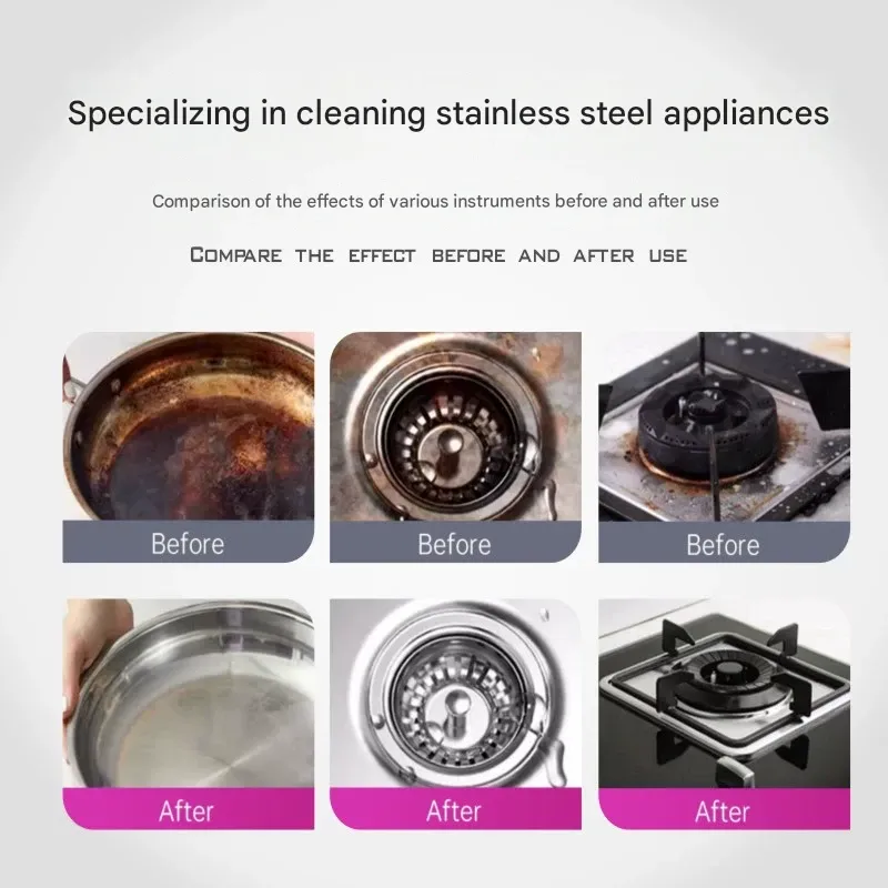 Stainless Steel Cleaner Paste 500g - Kitchen Cleaning Paste for Pots and Pans, Polishing, Rust Removal, All-Purpose Cleaning Miracle Solution