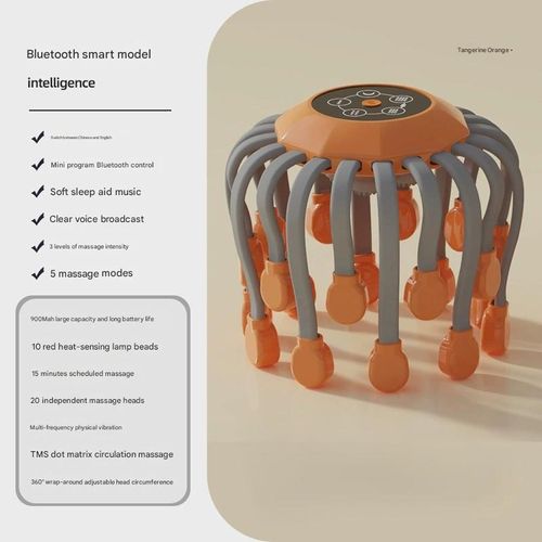 Head Massager – Electric 20-Claw Octopus Scalp Massager, Sleep Acupressure Relaxation Device, Stress Relief Head Massage Tool