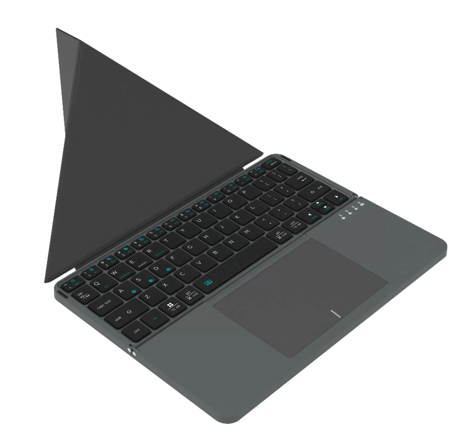 Folding Bluetooth Keyboard with Touchpad & Detachable Magnetic Stand for Tablets and Laptops