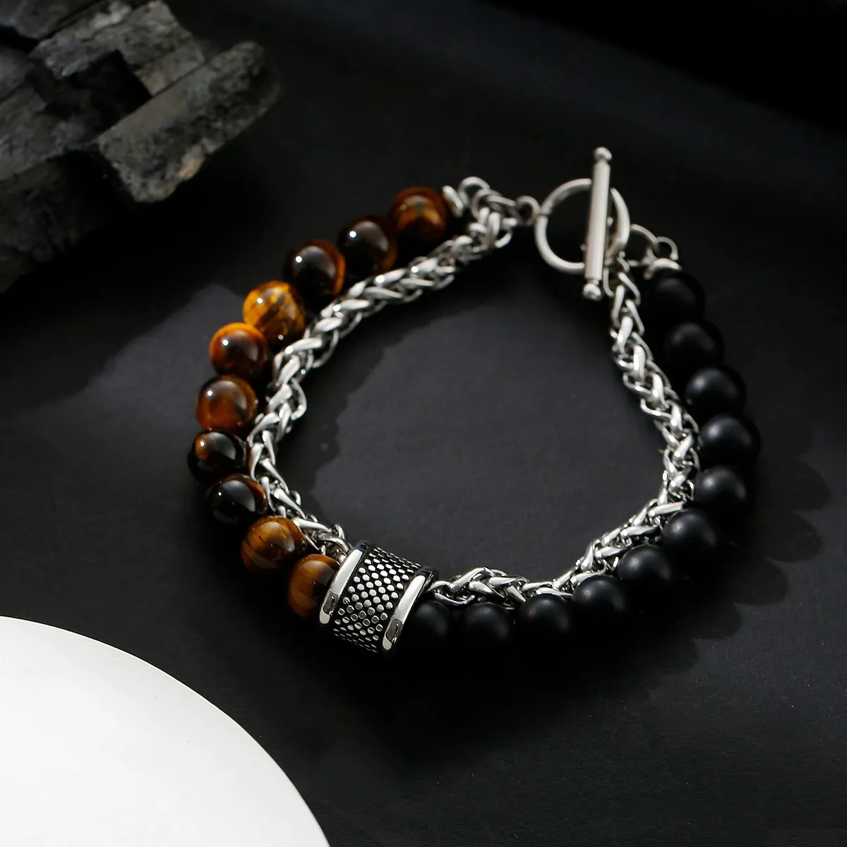 Men's Obsidian Bracelet - Premium, Trendy and Unique Black Stone Bead Strand