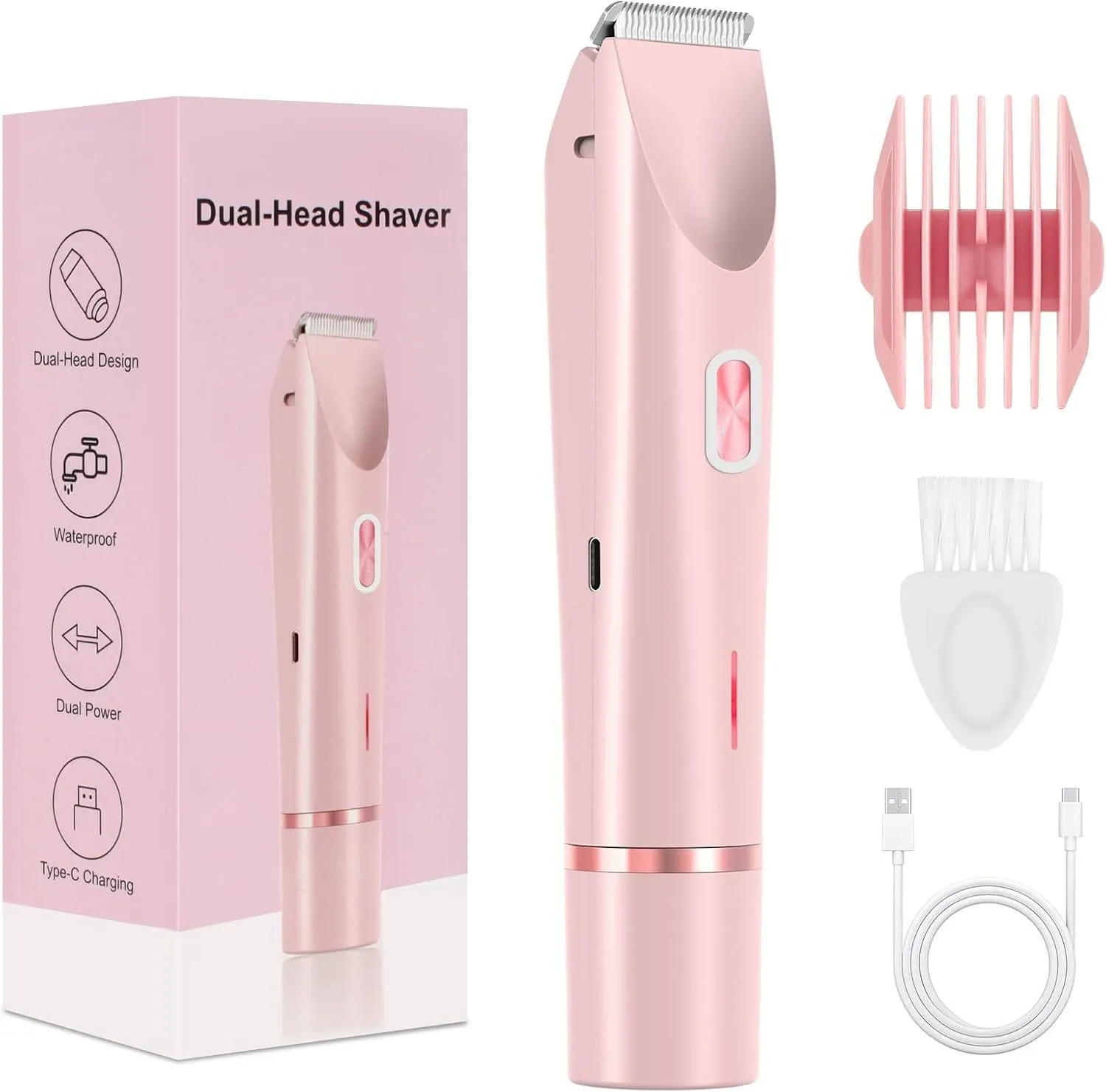 Women's Dual-Ended Hair Removal Device, Electric Hair Remover, Trimming Hair Clipper