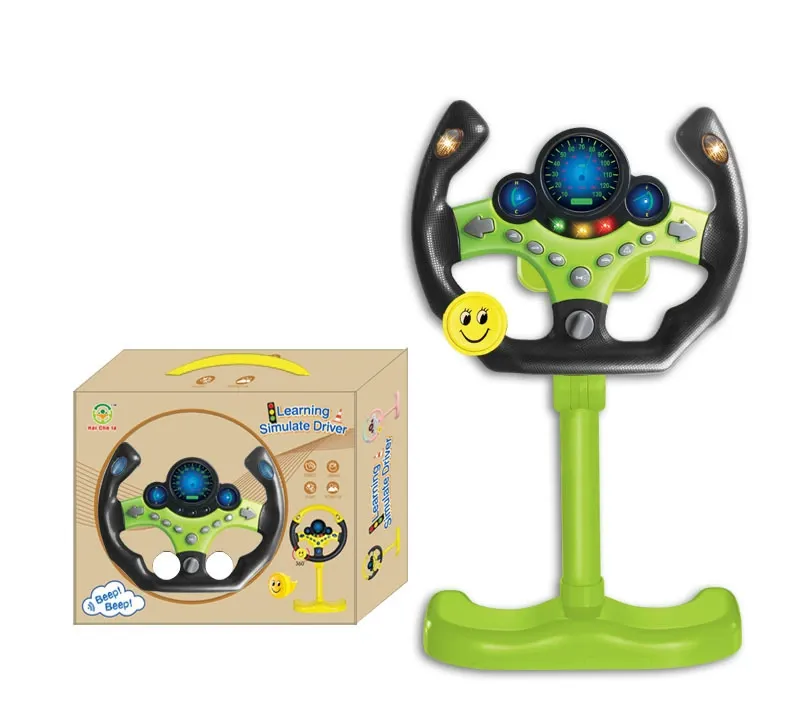 Car Simulation Co-Pilot Steering Wheel Toy - Kids' Early Education Music & Traffic Learning Device
