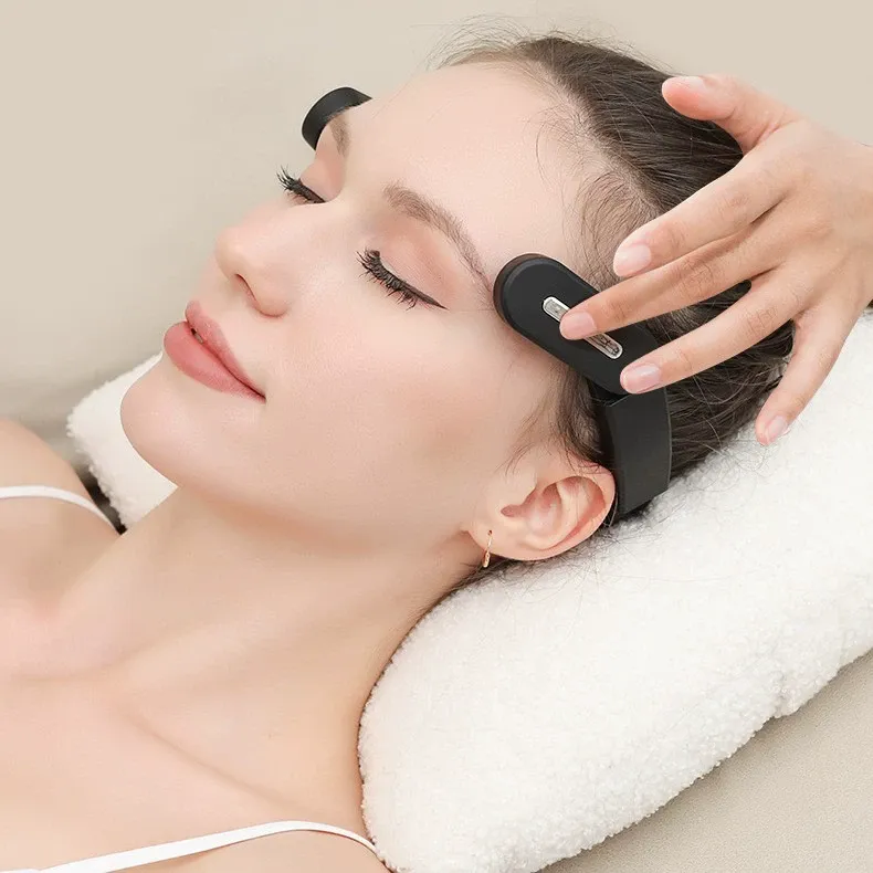 Head & Temple Massager - EMS Microcurrent, Vibration, Heat Therapy for Relaxation & Refreshment