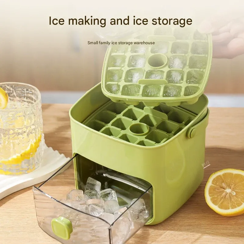 Large Capacity Silicone Ice Cube Tray for Home - 1-Second Push Release | Whiskey Sphere Ice Maker | Freezer Storage Bin