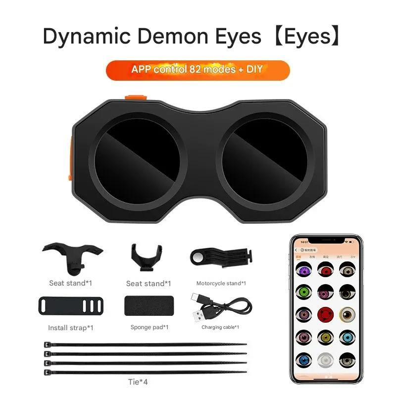 Evil Eye Bike Tail Light - Customizable Animation Bicycle Rear Light for Mountain & Road Bikes | Cycling Safety Gear