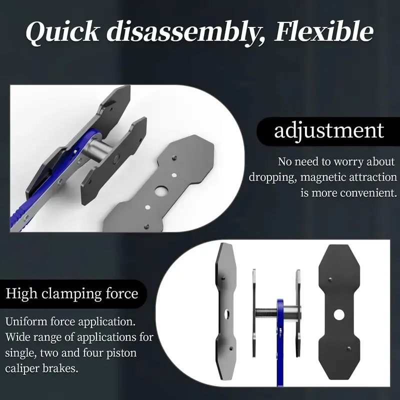 Brake Caliper Piston Press Tool for Single, Dual & Quad Piston Disc Brakes – 360° Rotating Ratchet Wrench, Effort-Saving Automotive Brake Repair Tool for Car Maintenance