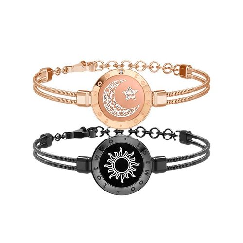 Smart induction couple bracelet for a long distance relationship, interactive vibration flash bracelet