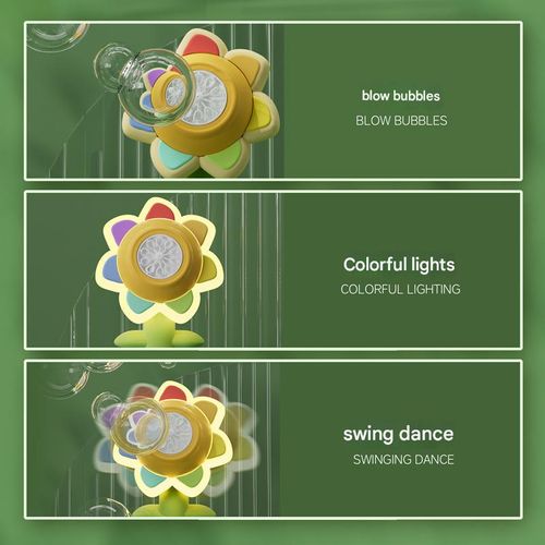 Bubble machine with horn and seven-color flower remote control, bubble blowing car accessories, Internet celebrity car sunflower bubble machine