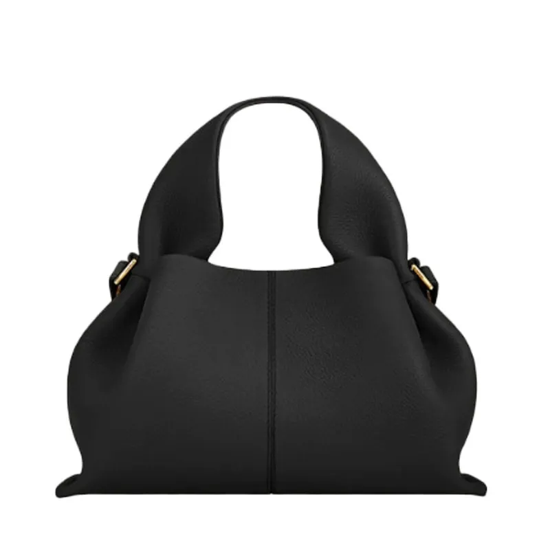Genuine Leather Luxury Cloud Bag – French Indie Dumpling Tote, Euro-American Vintage Elegant Handheld & Crossbody Purse