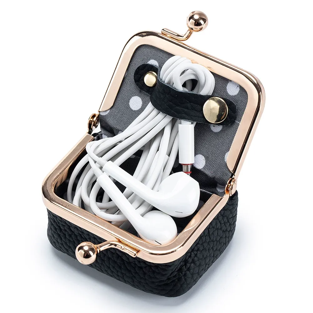 New Genuine Leather Mini Frame Purse - Jewelry Case for Rings, Necklaces, Earrings & Coin Holder
