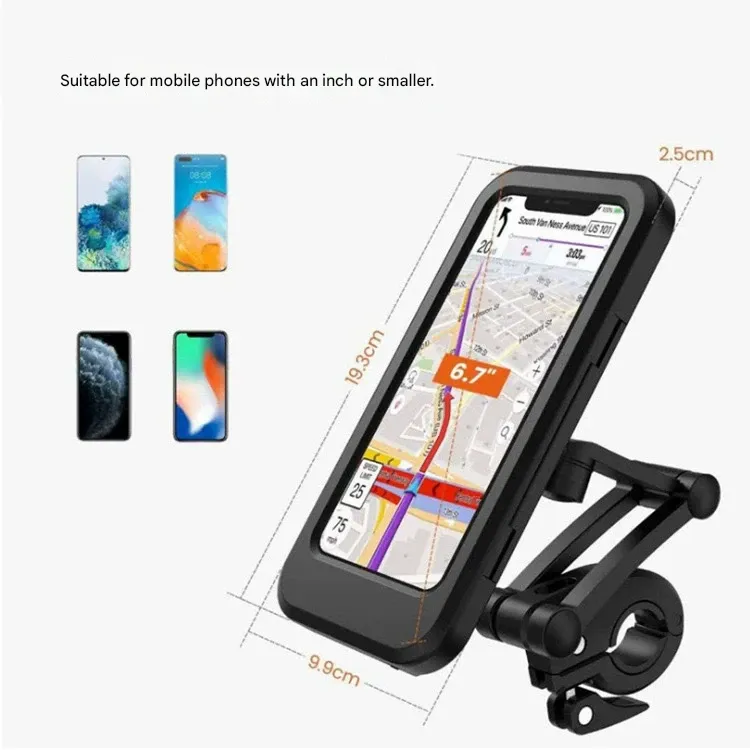 Waterproof Phone Mount & Bag for Motorcycles, Bikes, and E-bikes