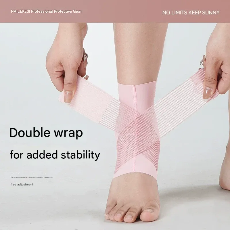 Ankle Support for Sprain Prevention & Injury Recovery - Thin Stabilizer Wrap, Lightweight Joint Brace with Straps