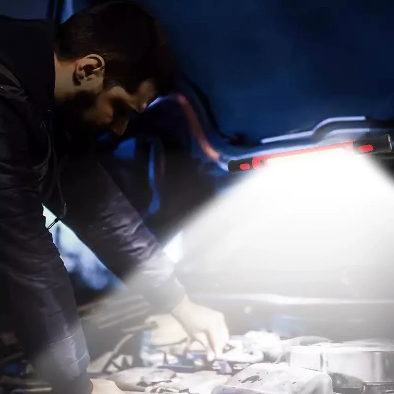 Emergency Repair Work Light - Multifunction Magnetic Flashlight with Car Hook & Outdoor Power Bank