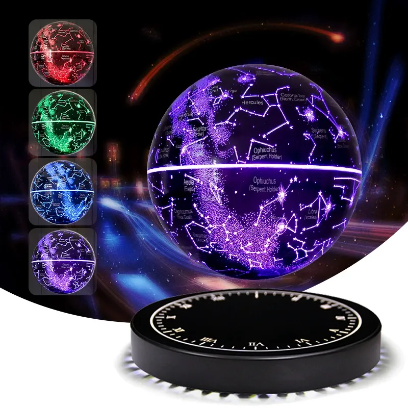 Anti-Gravity Magnetic Levitation Galaxy Sphere - Creative Ambient Light Decor & Self-Rotating Cool Sci-Fi Ornament