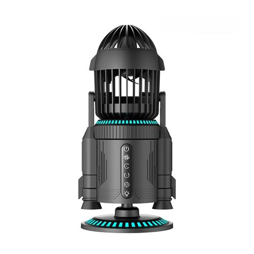 2025 HOT Rocket Fan 🔥 3-in-1 Tech: Dual-Mist + Ultra-Quiet Fan + 16.8M RGB Lighting