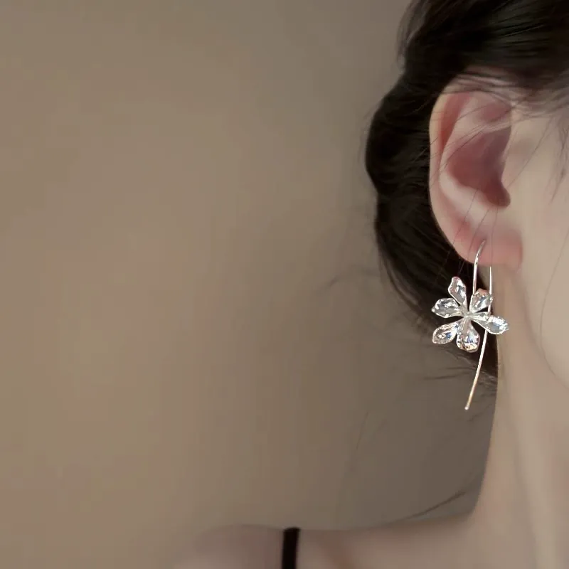 925 Sterling Silver Iris Flower Earrings – Hypoallergenic, No Ear Stops Needed, Minimalist & Versatile