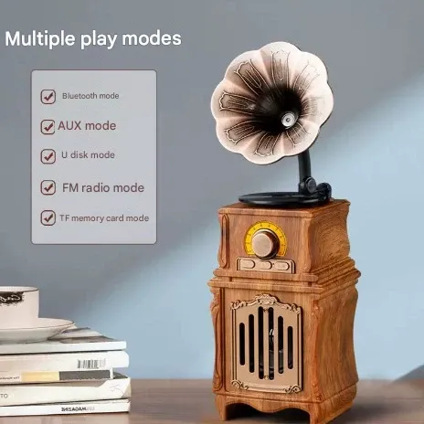 AS31 Wireless Bluetooth Speaker – Vintage Gramophone Style with Radio  Retro Bluetooth Speaker