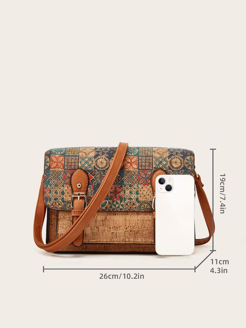 2025 New Large Crossbody Bag, Printed Bohemian Messenger Bag