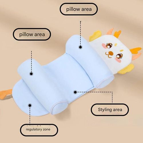 Cotton anti-flat head cross-shaped pillowcase. Suitable for infants 0-6 months and 1 year+. Helps correct head shape.