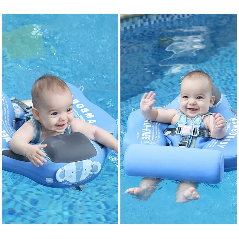 Mambobaby Infant Float Ring – No-Inflation Needed Swim Trainer, Elephant Design Baby Pool Float