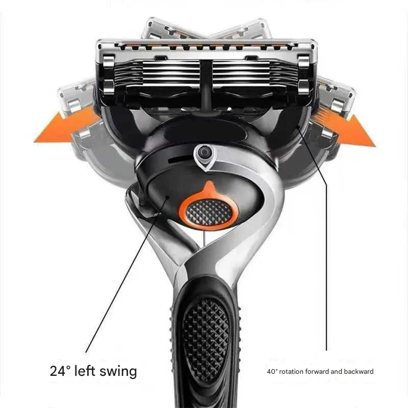 Manual Razor Universal Five-Blade Shaver with Rotating Head