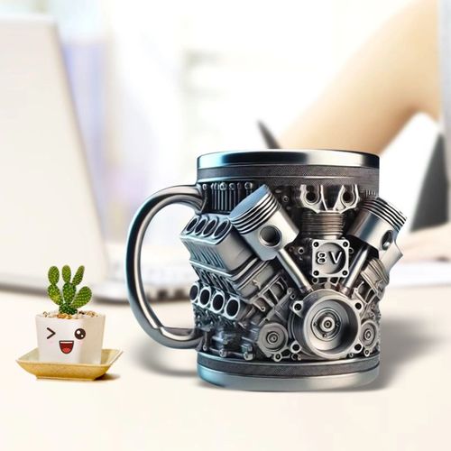 V8 Engine Model Mug - Creative Niche Resin Craftsmanship Cup