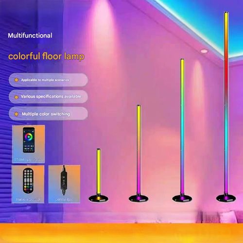 1.45M Iridescent Floor Lamp with Smart Remote, Bluetooth RGB, and Sound Rhythm Sync - Premium Ambient Floor Lighting for Living Room & Bar