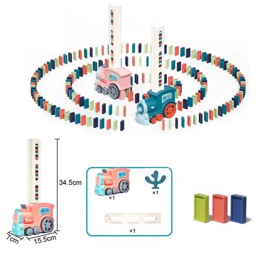 Electric Domino Train for Kids, Popular Educational Automatic Block-Placing Building Toy