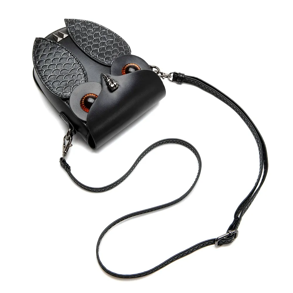 Punk Style Women's Shoulder Crossbody Bag  Creative Snake Pattern Patchwork Anchor Owl Handbag & Crossbody Bag