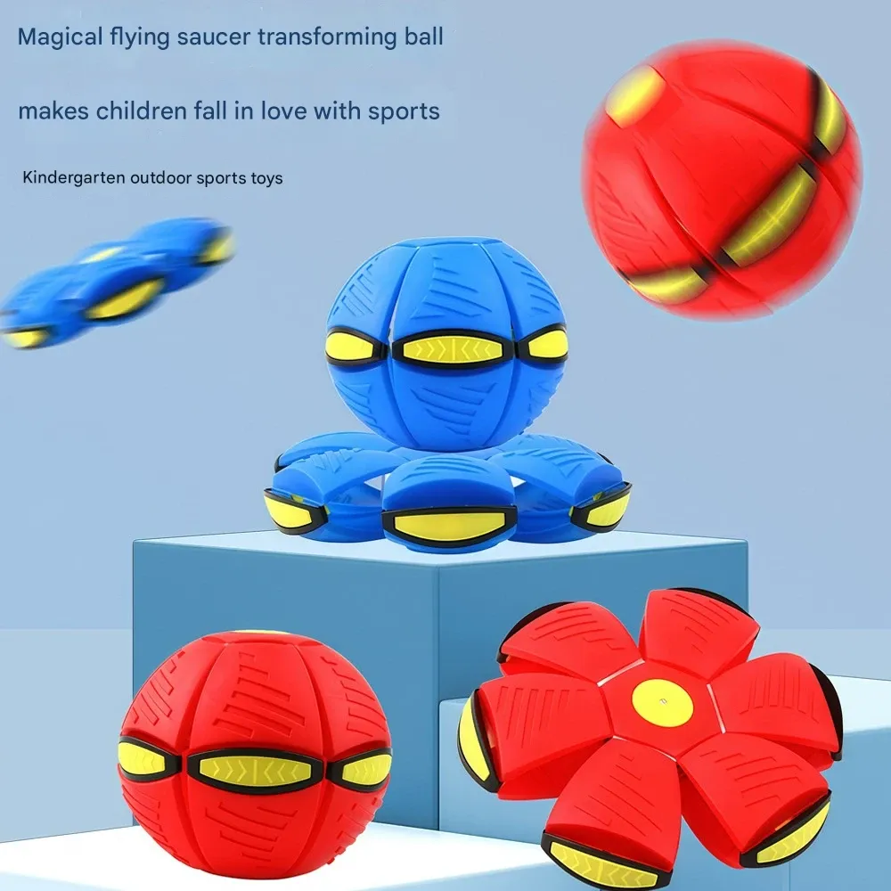 LED Glowing UFO Ball - Stomp-to-Transform & Bounce Ball, Outdoor Parent-Child Interactive Toy