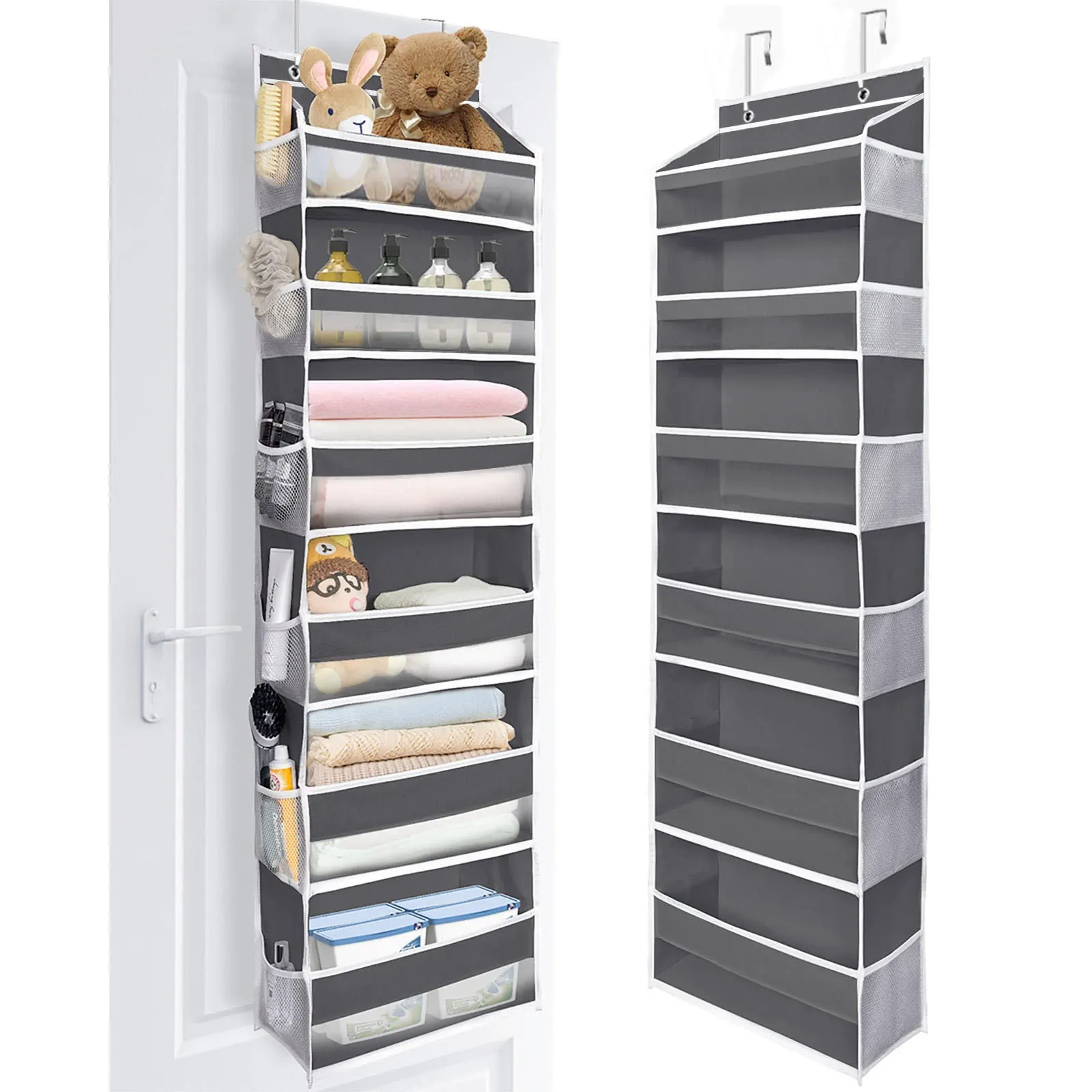 6-Tier Over-the-Door Hanging Storage Organizer with Large Non-Woven Fabric Pockets