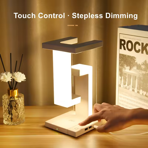 ✨Anti-Gravity LED Night Light with 10W Wireless Charger! Dimmable Desk Lamp for Bedside & Decor