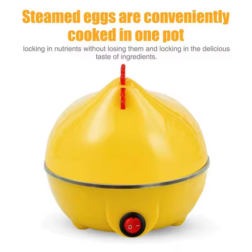 🔥Cute Chicken-Shaped 7-Egg Boiler & Steamer｜Soft or Hard Boiled Eggs｜Multi-Functional Breakfast Helper