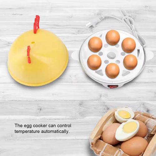 🔥Cute Chicken-Shaped 7-Egg Boiler & Steamer｜Soft or Hard Boiled Eggs｜Multi-Functional Breakfast Helper