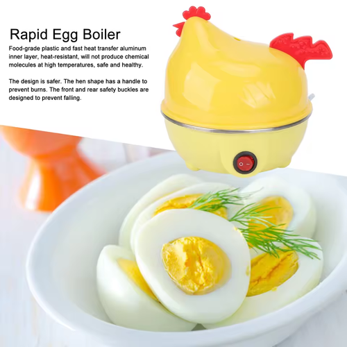 🔥Cute Chicken-Shaped 7-Egg Boiler & Steamer｜Soft or Hard Boiled Eggs｜Multi-Functional Breakfast Helper