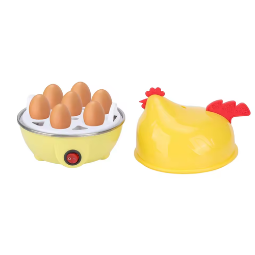 🔥Cute Chicken-Shaped 7-Egg Boiler & Steamer｜Soft or Hard Boiled Eggs｜Multi-Functional Breakfast Helper