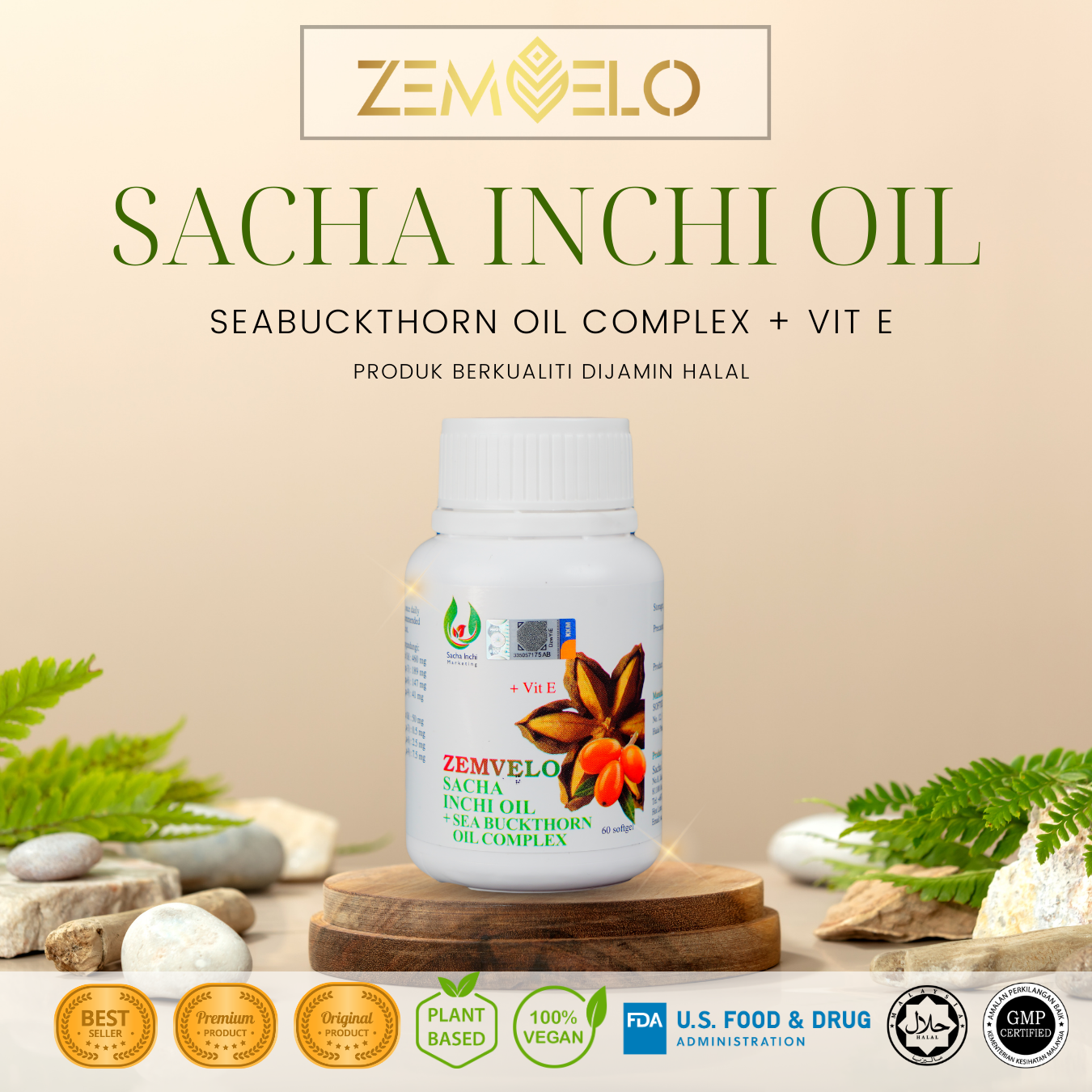 ZEMVELO Sacha Inchi Seabuckthorn Oil Vitamin E
