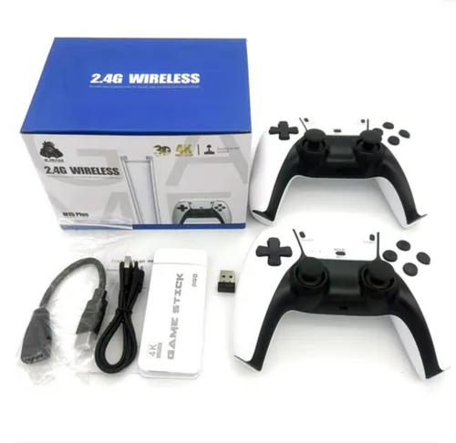 M15 Upgrade Retro Game Console Stick Pro, Classic Video Games with 4K HDMI, Built-in 23 Emulators, 20000+ Games - Plug & Play TV Video Gaming Stick with Upgrade Dual 2.4G Wireless Controllers(64GB)