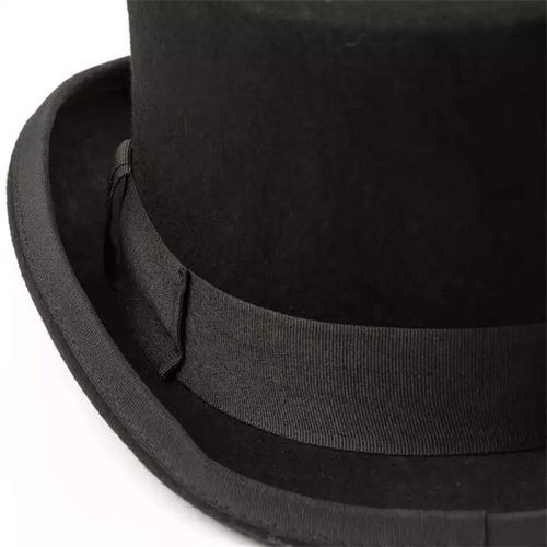 Best-Selling High-Top Black Satin Top Hat & Vintage Black Felt High-Top Hat