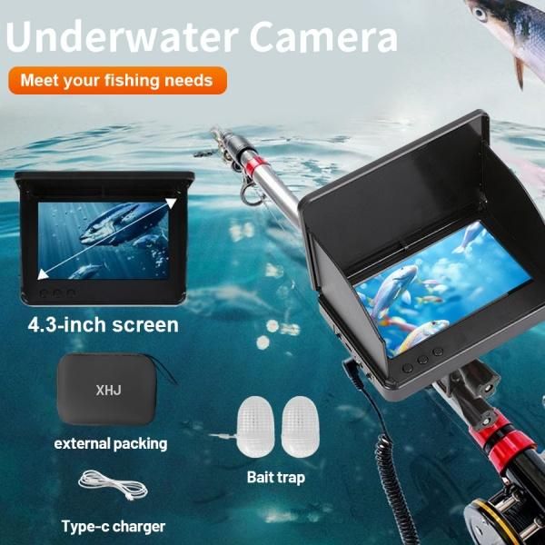 Portable Underwater Fishing Camera  Fish Finder  1080P Waterproof Night Vision,4.3 Inch Screen, Compatible with Fish Tank Aquarium, Perfect for Sea River Fishing, Outdoor Gifts for Men, Dad, Fall  Holiday(Black)