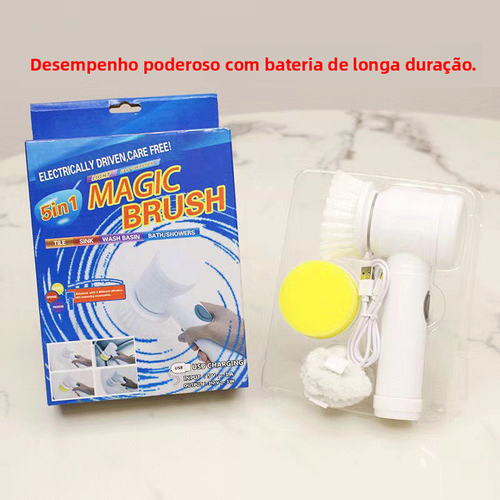 Escova Elétrica de Limpeza sem Fio | Multiuso para Cozinha, Banheiro e Cantos Difíceis | Escova Manual para Vaso Sanitário e Sapatos | Padrão Europeu e Americano