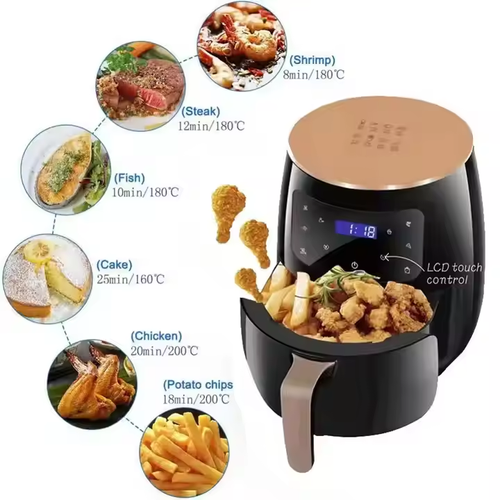 Household air Fryer Touch Screen 6L Pizza Oven Electric Fryer Oven Intelligent Heating element