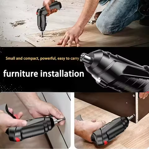 47 PCS 3 6V Cordless Screwdriver Set with 1800mAh Battery Portable Electric Screwdriver for Household Maintenance Power Tools