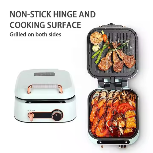 Double-side Heating Machine Barbeque Grill Hot Pot Steak Fry Crepe Pancake Pizza Oven Electric Griddle Baking Pan Deepen Cooker