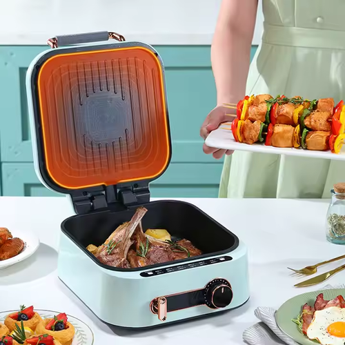Double-side Heating Machine Barbeque Grill Hot Pot Steak Fry Crepe Pancake Pizza Oven Electric Griddle Baking Pan Deepen Cooker