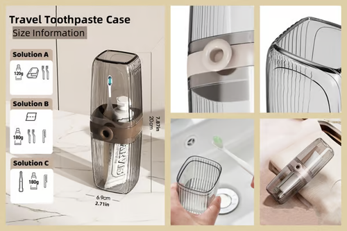 Portable mouthwash and soap box travel set  This product is recommended by 45.2K people on Facebook, TikTok, and Instagram.