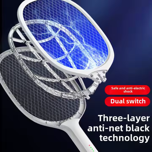 Three-in-One Household Electric Mosquito Killer Lamp Silent Swatter with Effective Physical Repellent Rechargeable
