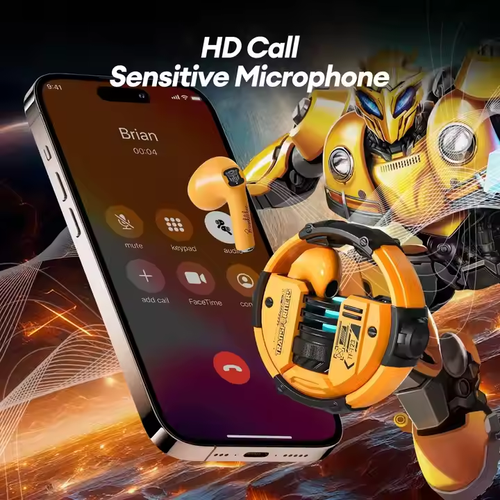 Original Transformers Earbuds Zinc Alloy Casing RGB Light Sports Gaming Waterproof Hifi Bass Tws Wireless bluetooth Earphone