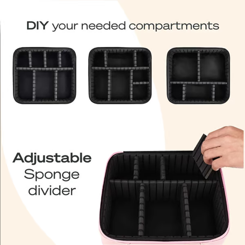 ✈Makeup bag with LED Mirror Large pink