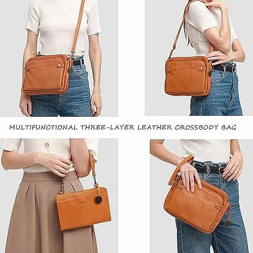 2025 New Crossbody Shoulder Bags And Clutches, Off-Crossbody Leather Shoulder Bags, Purse With Built Multiple Compartments